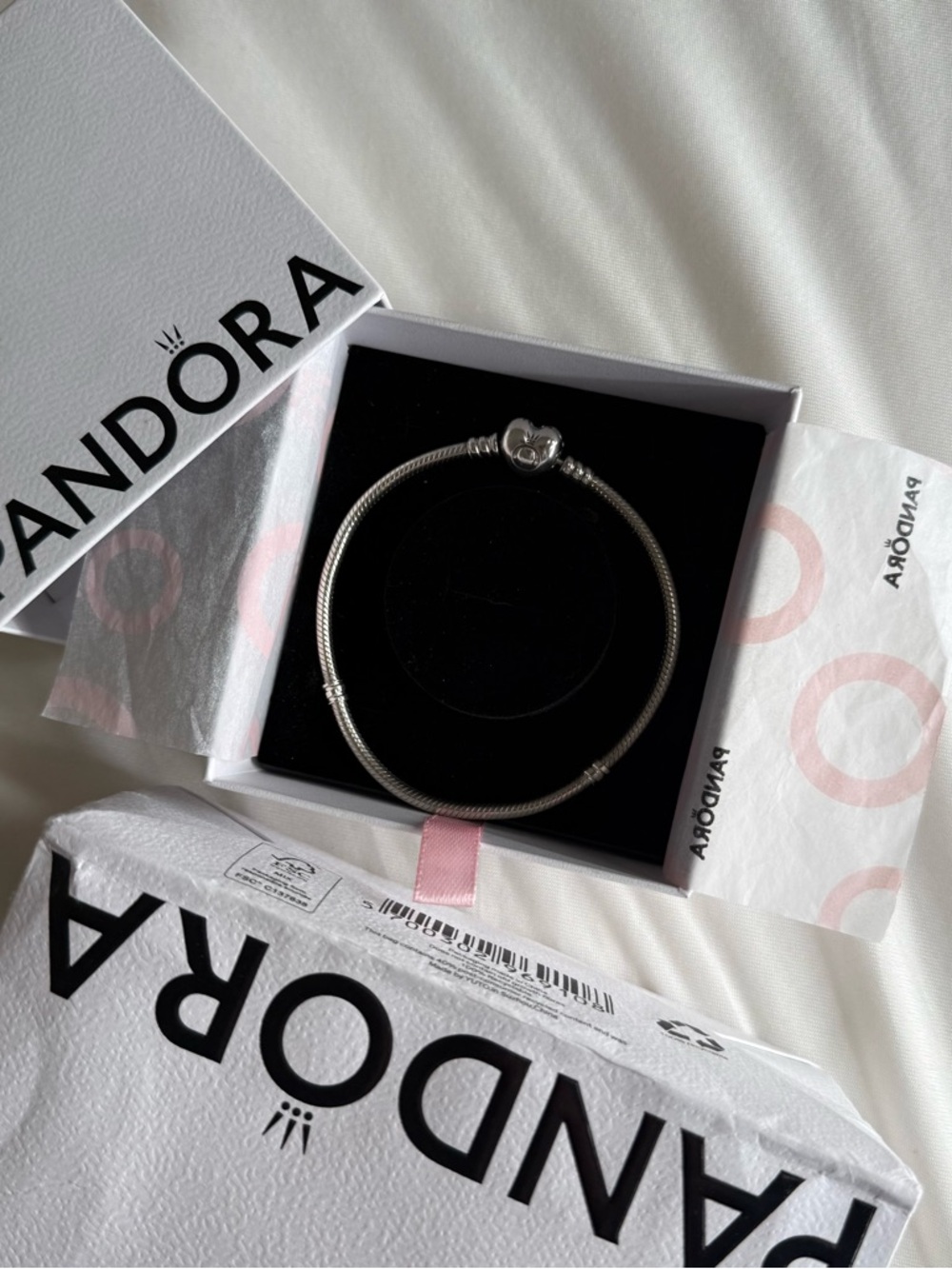 Pandora Moments Heart Clasp Bracelet – Sterling Silver S925 ALE